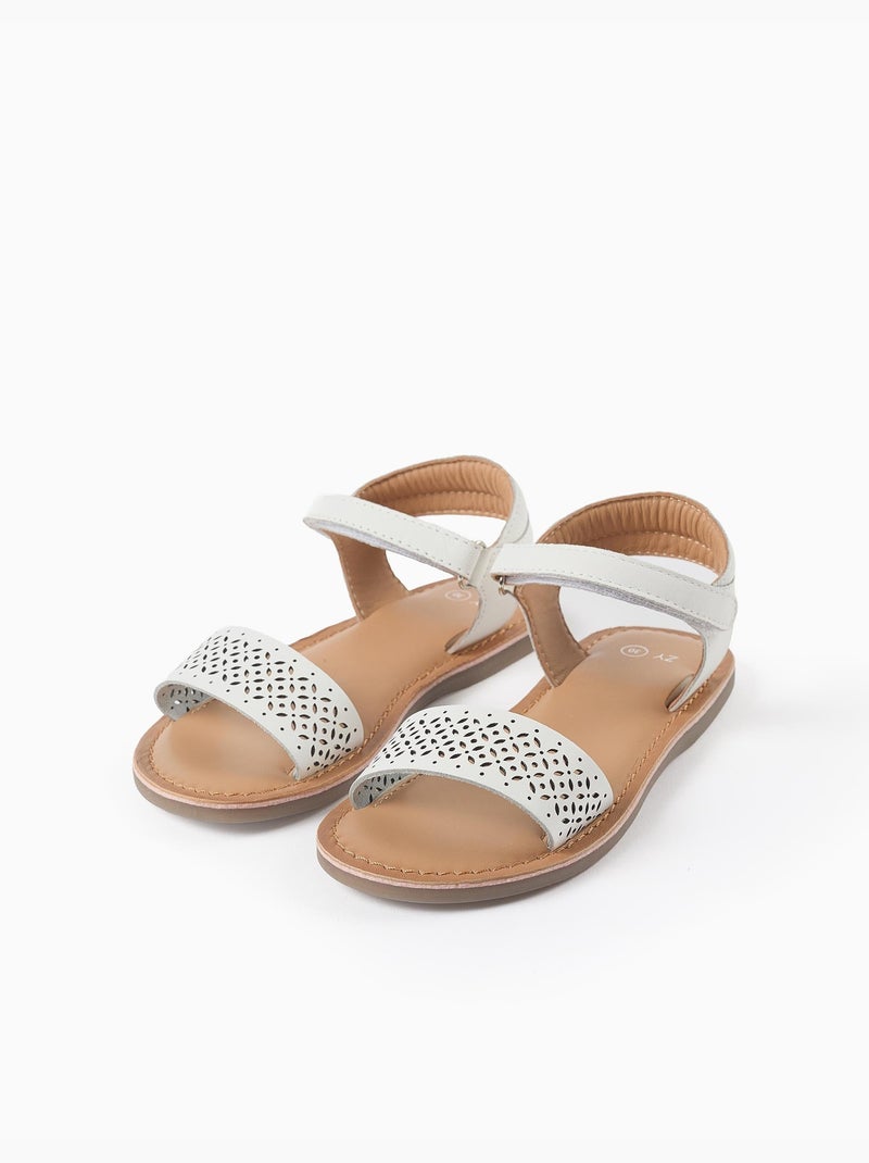 Sandali in pelle con cinturino a mosaico a taglio laser Multicolore - Kiabi