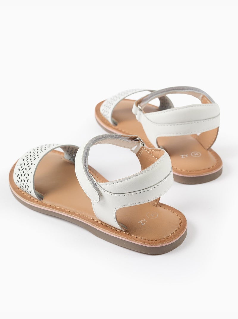 Sandali in pelle con cinturino a mosaico a taglio laser Multicolore - Kiabi