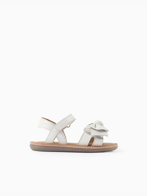 Sandali in pelle con fiocco decorativo - Kiabi