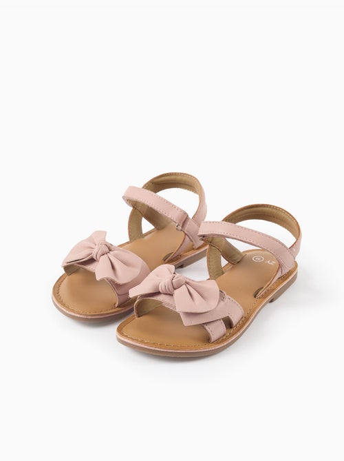 Sandali in pelle con fiocco decorativo - Kiabi