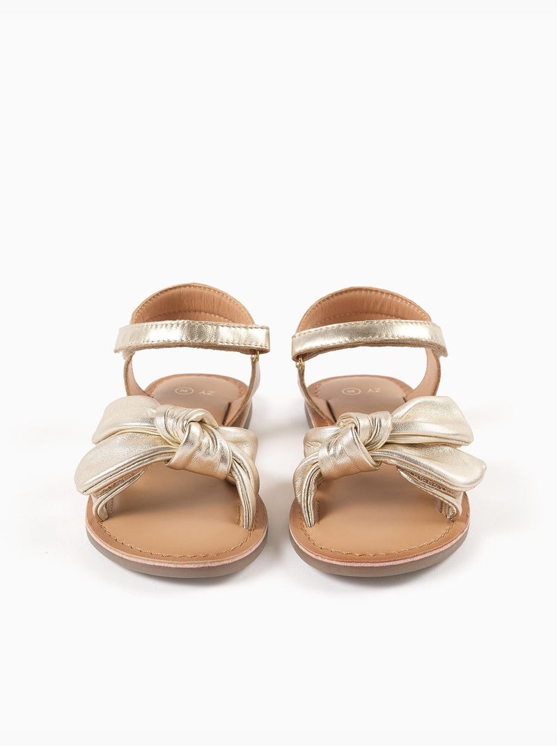 Sandali in pelle con nodo decorativo Dorato/Oro - Kiabi