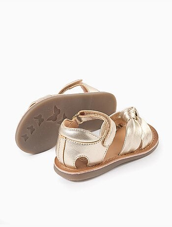 Sandali in pelle con nodo decorativo