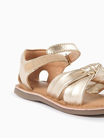 Sandali in pelle con nodo decorativo