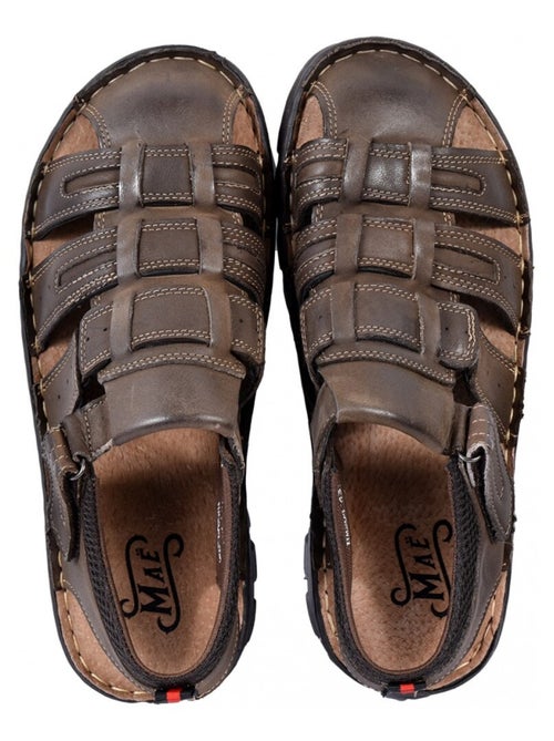 Sandali in pelle con velcro - Kiabi