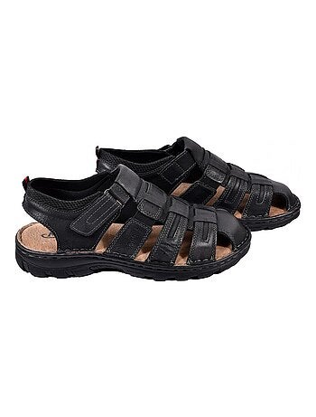 Sandali in pelle con velcro