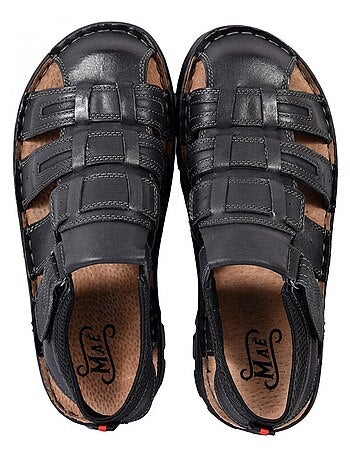 Sandali in pelle con velcro