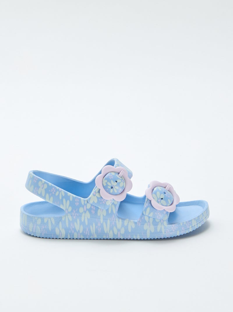 Sandali in plastica con motivo floreale Blu - Kiabi