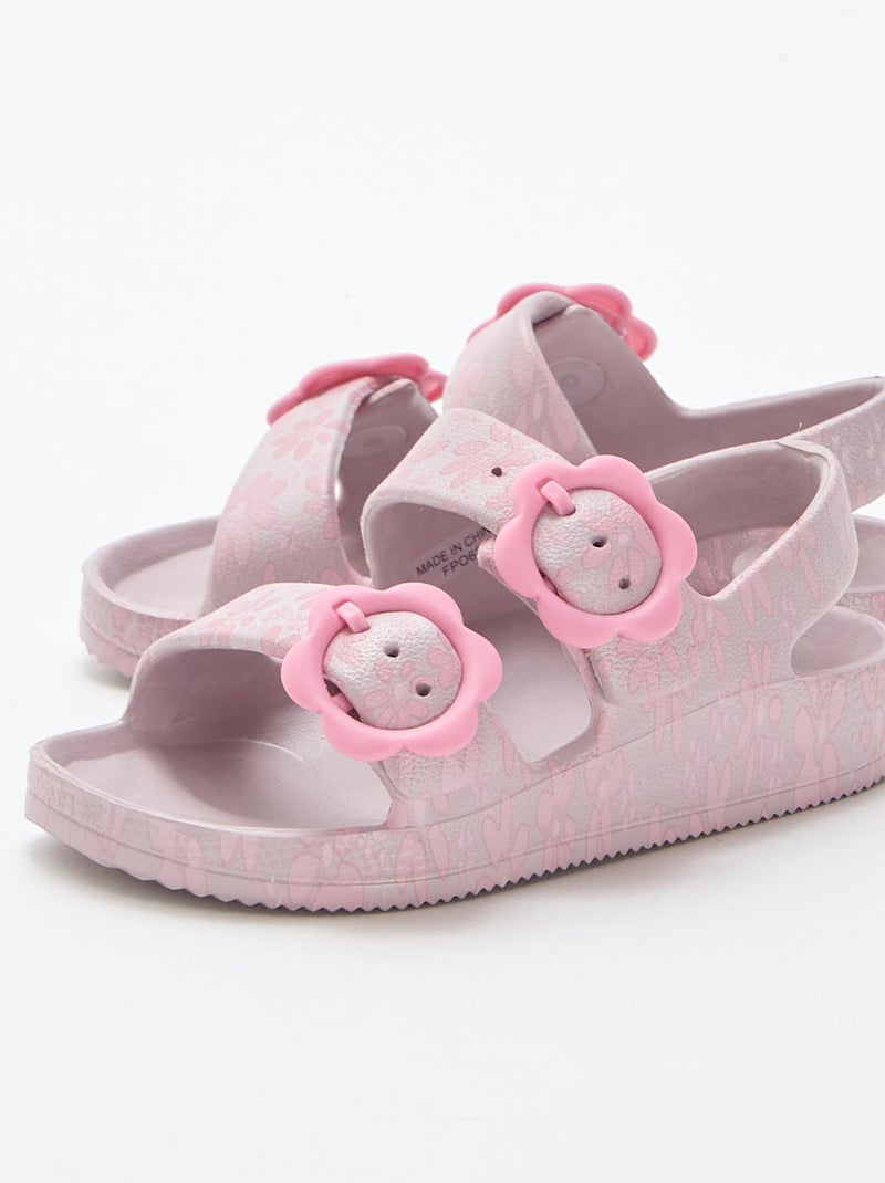 Sandali in plastica con motivo floreale Rosa - Kiabi