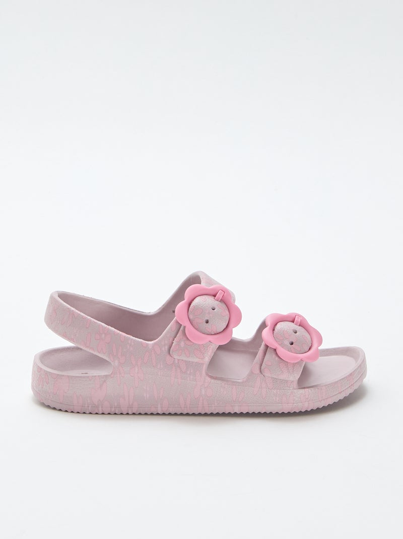 Sandali in plastica con motivo floreale Rosa - Kiabi