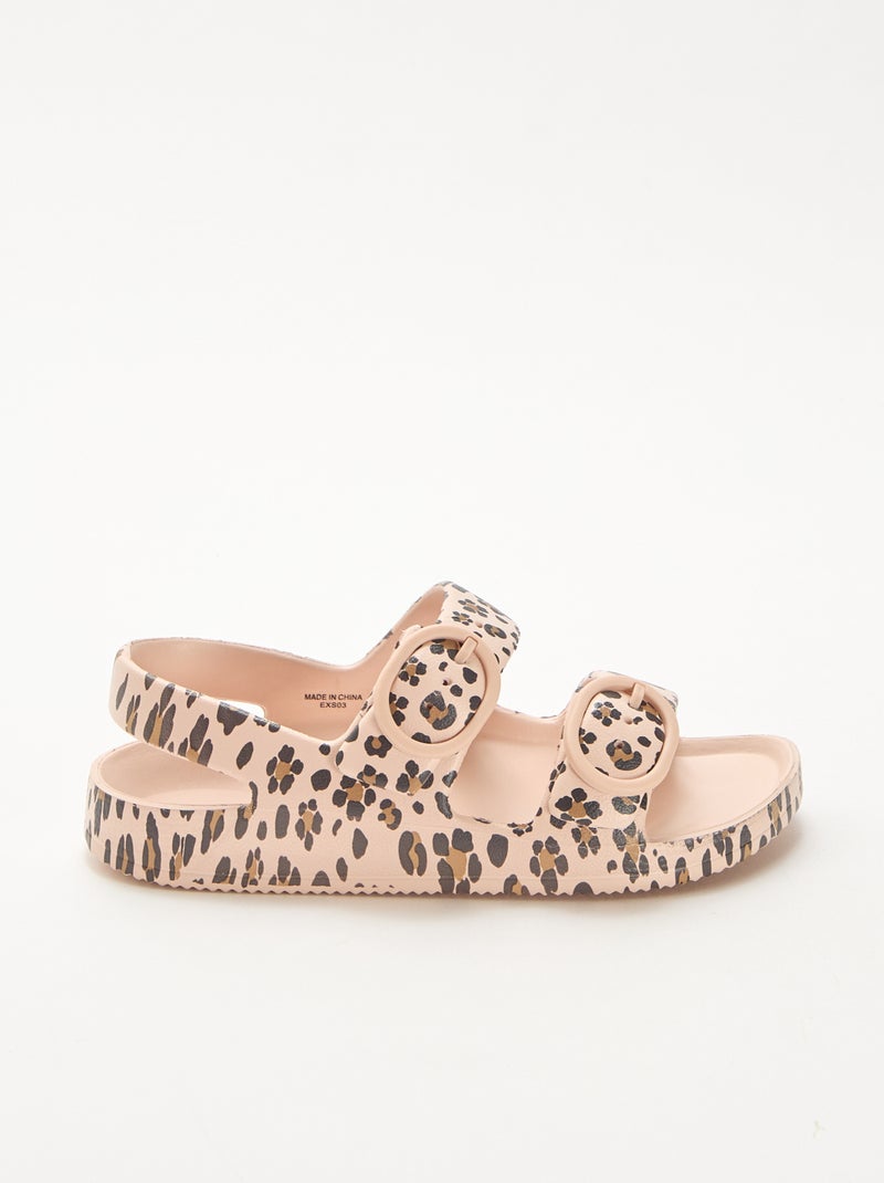 Sandali in plastica leopardati Marrone - Kiabi