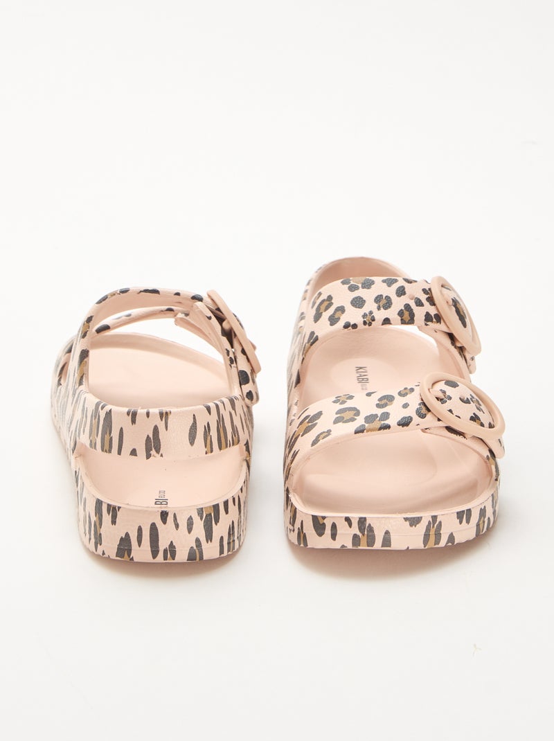 Sandali in plastica leopardati Marrone - Kiabi