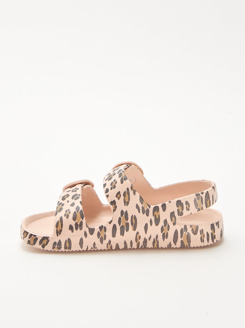 Sandali in plastica leopardati Marrone - Kiabi