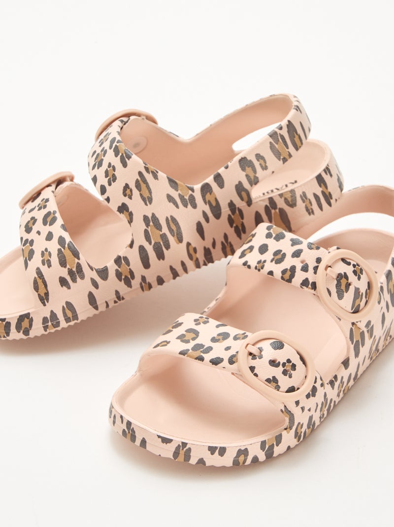 Sandali in plastica leopardati Marrone - Kiabi