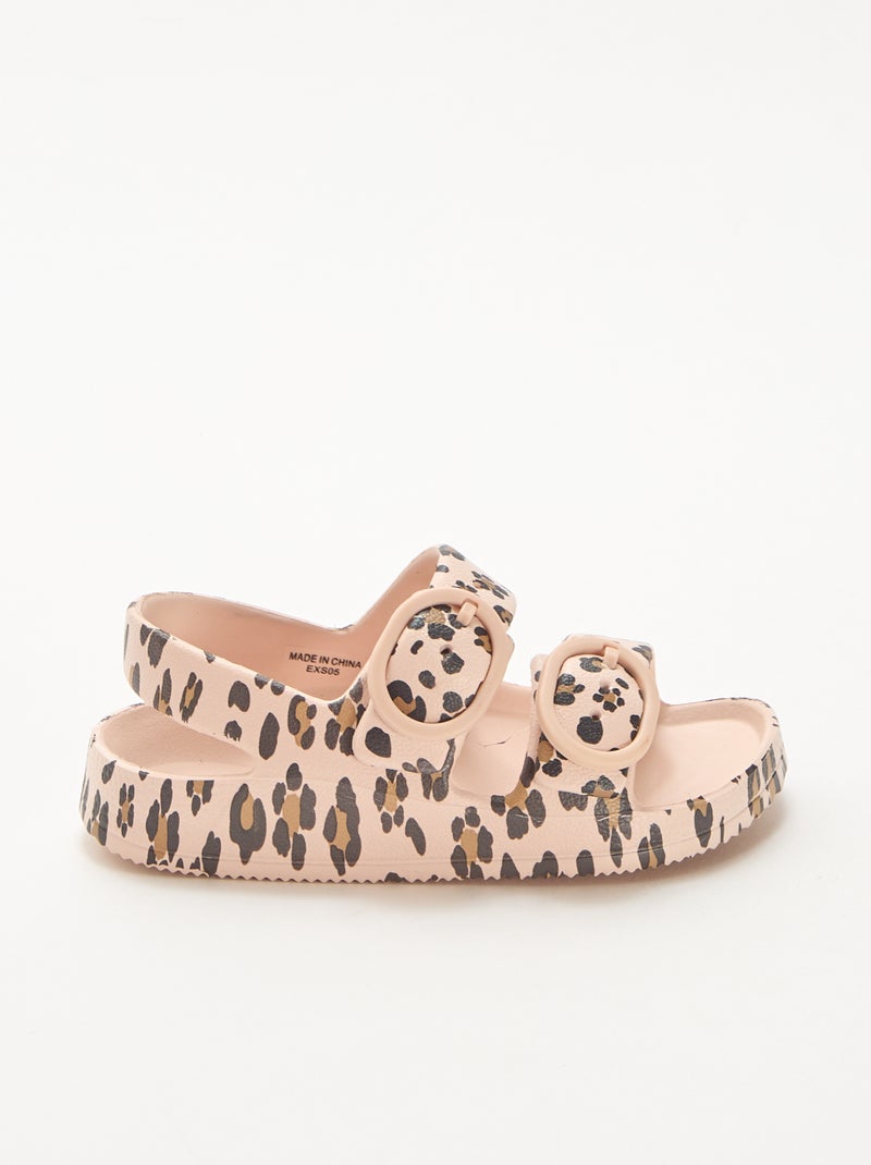 Sandali in plastica leopardati Marrone - Kiabi