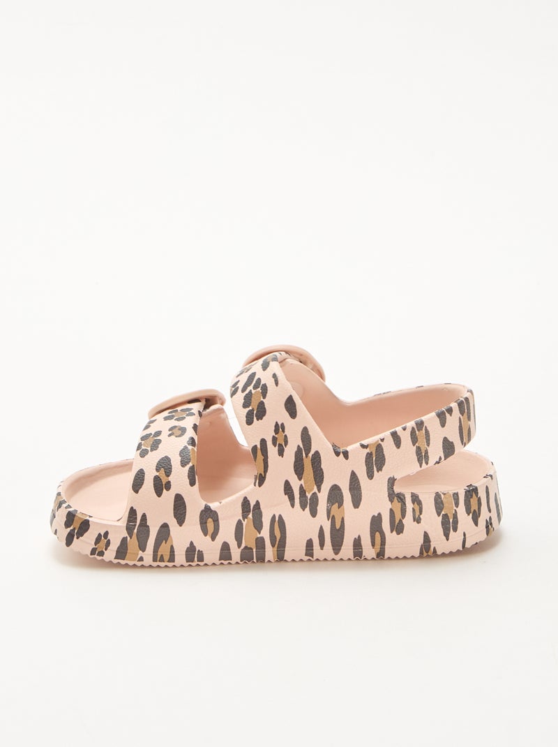 Sandali in plastica leopardati Marrone - Kiabi