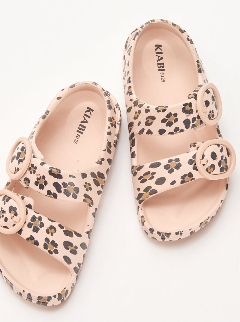 Sandali in plastica leopardati Marrone - Kiabi