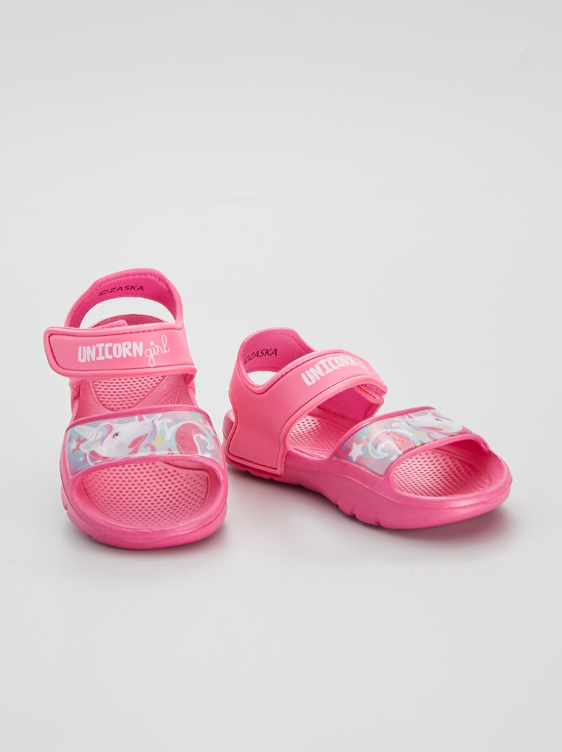 Sandali in plastica preformata 'unicorno' fucsia - Kiabi