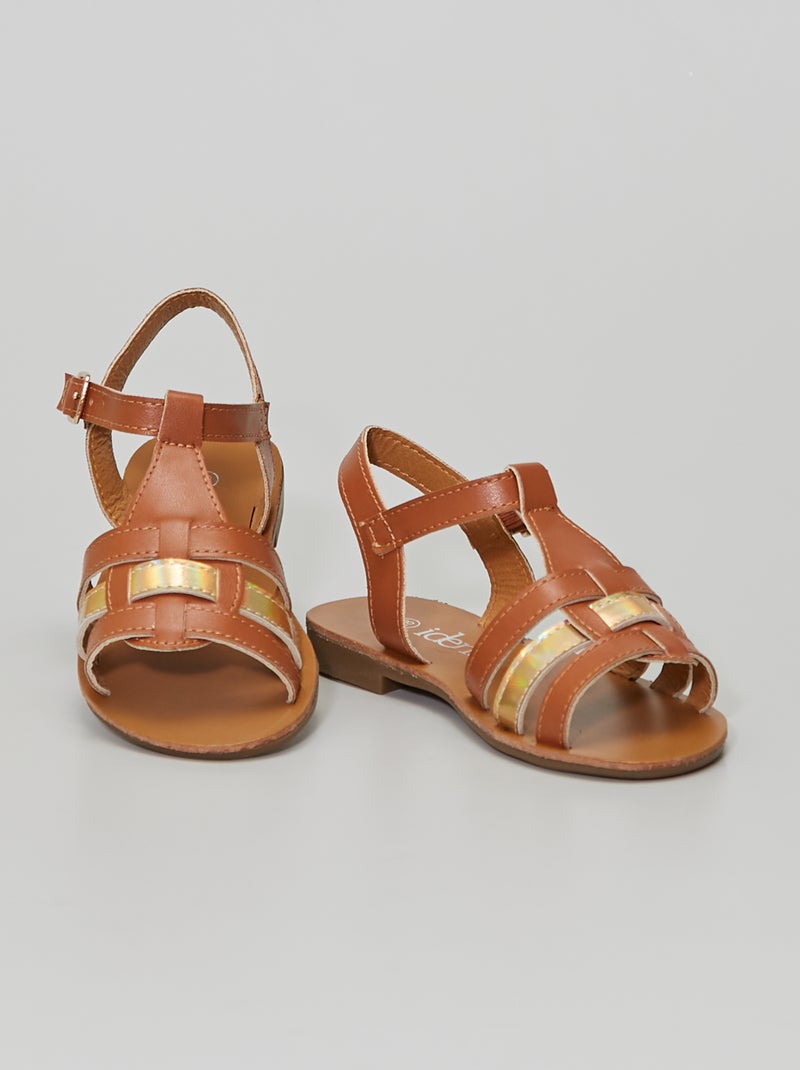 Sandali in similpelle castano - Kiabi