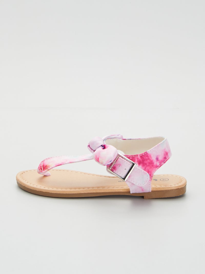 Sandali in similpelle con fiocco fantasia multicolore - Kiabi