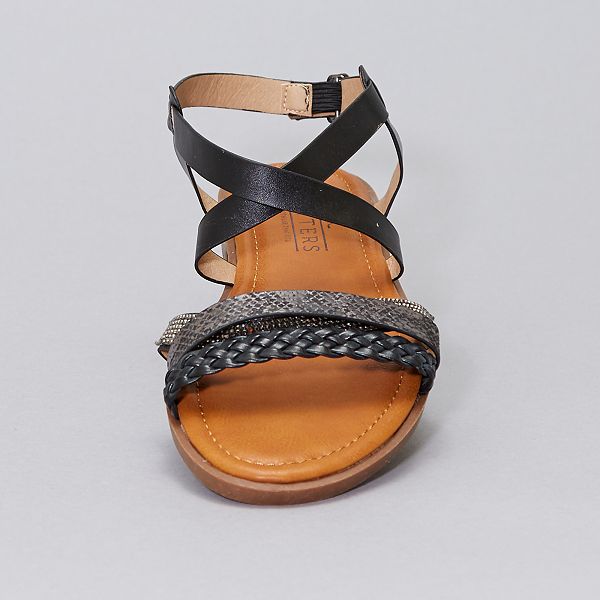 Sandali in similpelle nei numeri alti - Donna - nero - Kiabi - 25,00€