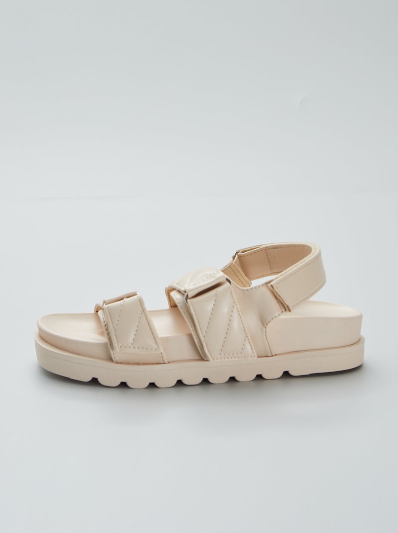 Sandali in similpelle trapuntata BEIGE - Kiabi