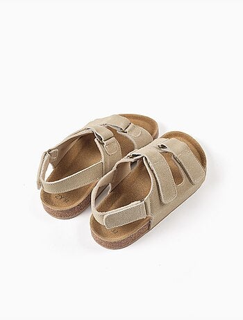 Sandali in suede con soletta in sughero