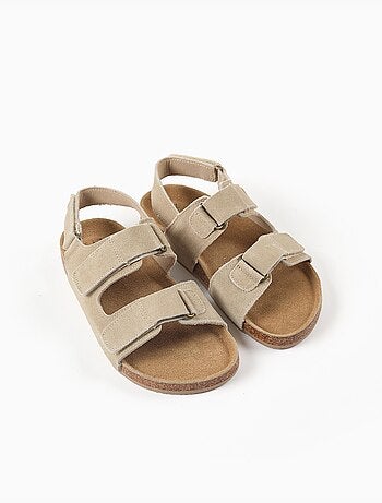 Sandali in suede con soletta in sughero