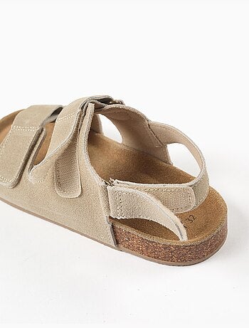 Sandali in suede con soletta in sughero