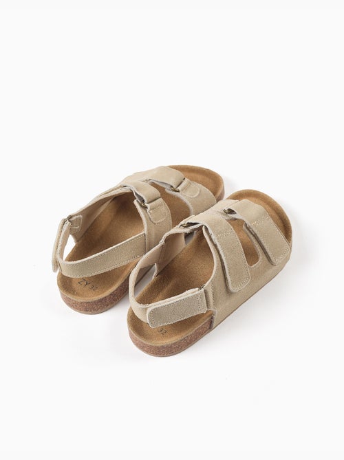 Sandali in suede con soletta in sughero - Kiabi