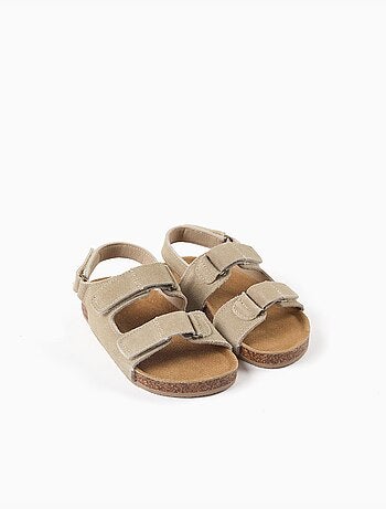 Sandali in suede con soletta in sughero
