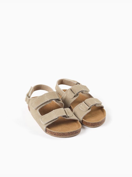 Sandali in suede con soletta in sughero - Kiabi