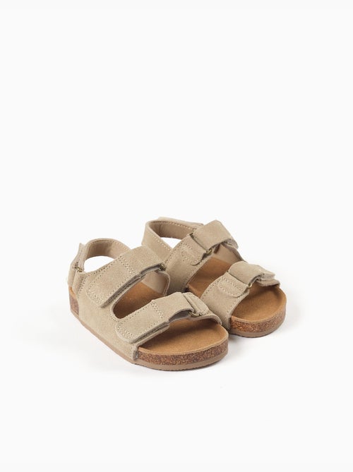 Sandali in suede con soletta in sughero - Kiabi