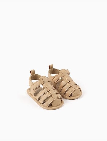Sandali in suedette con cinghia con chiusura a strappo