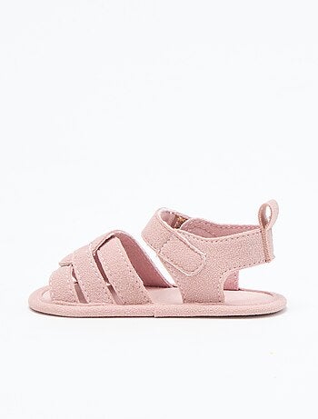 Sandali in tessuto con cinturini incrociati