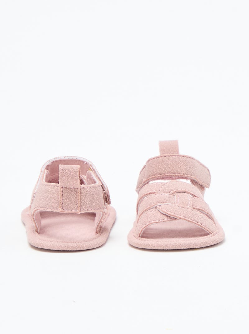 Sandali in tessuto con fascette incrociate Rosa - Kiabi