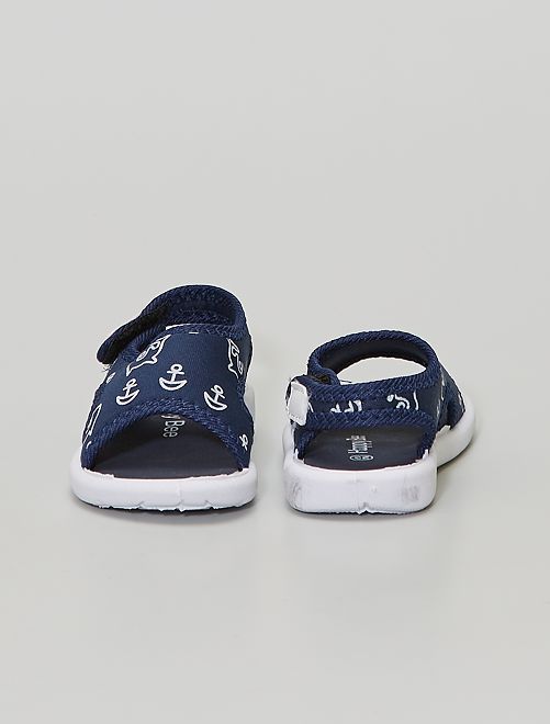 Sandali in tessuto stile 'marinaro' - blu navy - Kiabi - 13.00€