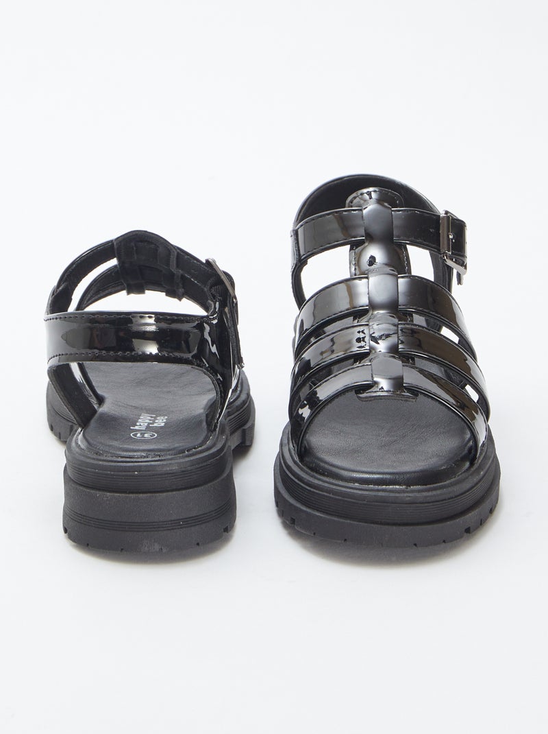 Sandali in vernice con tacco NERO - Kiabi