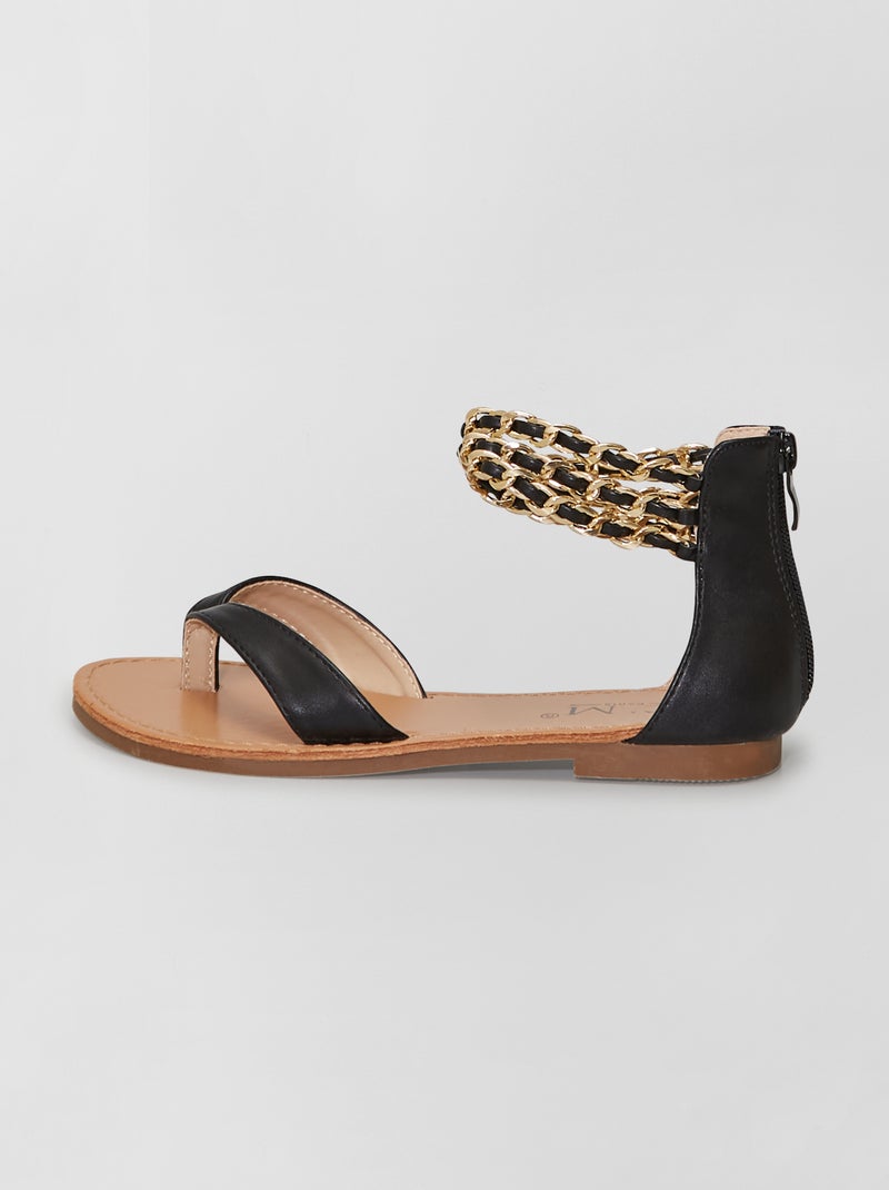 Sandali infradito in similpelle nero - Kiabi