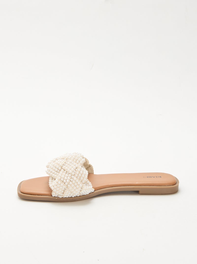 Sandali intrecciati con perle Bianco - Kiabi