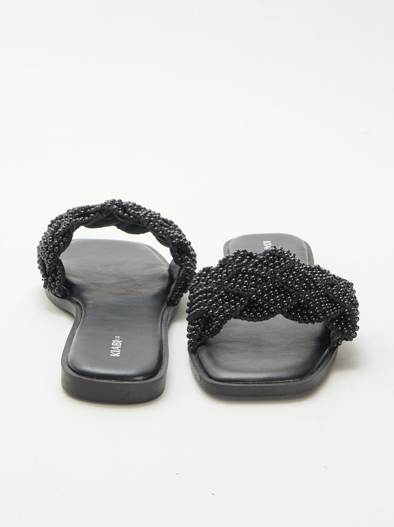 Sandali intrecciati con perle Nero - Kiabi