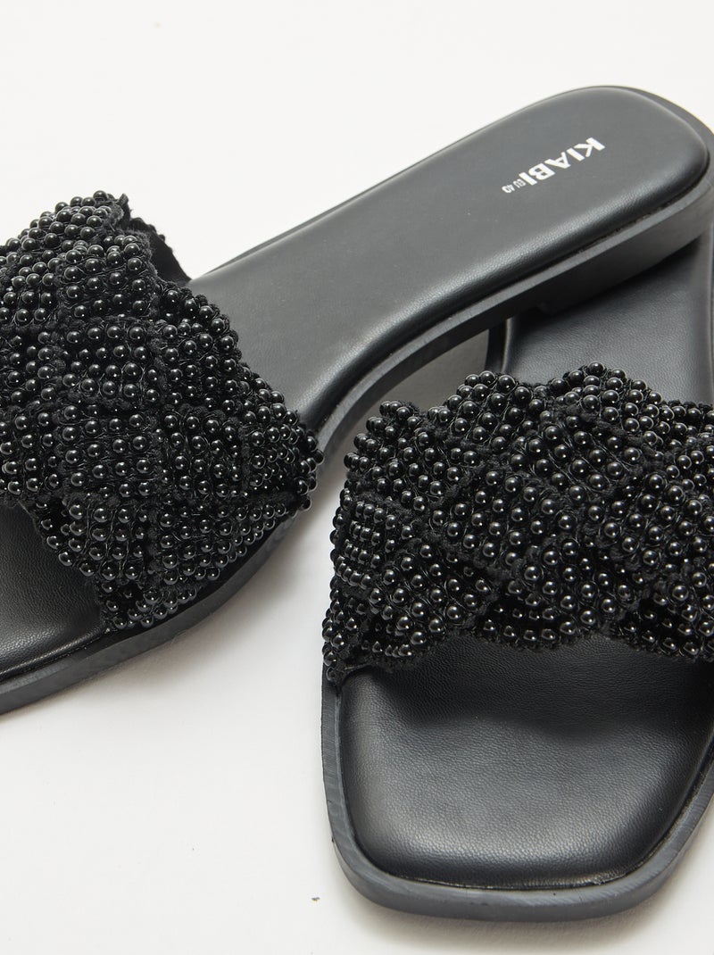 Sandali intrecciati con perle Nero - Kiabi