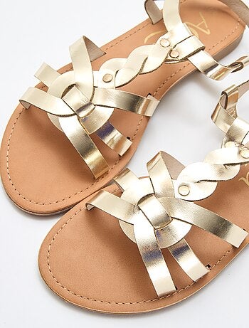 Sandali intrecciati tinta unita