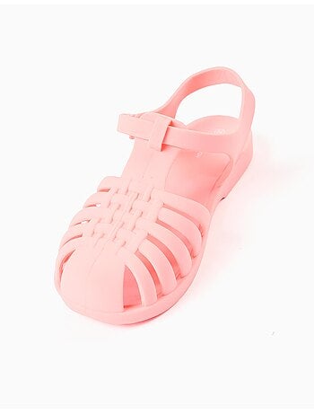 Sandali jelly in gomma con chiusura a strappo