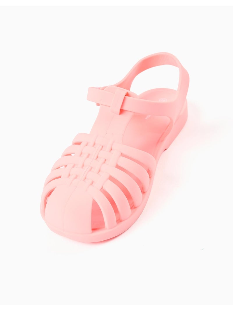 Sandali jelly in gomma con chiusura a strappo Arancione corallo - Kiabi