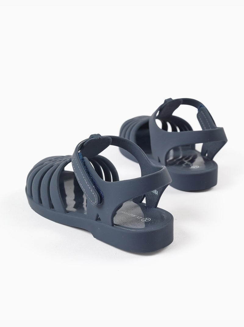 Sandali jelly in gomma con chiusura a strappo Blu Blu - Kiabi