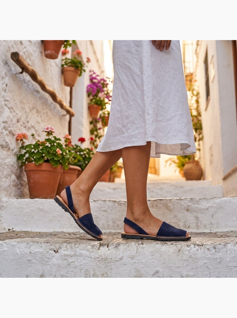 Sandali Menorchini Uomo Pelle Vera OZABI Spagna Blu marino - Kiabi