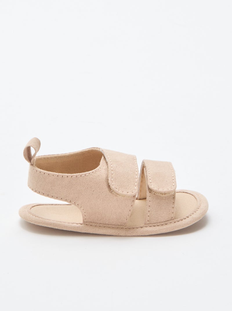 Sandali morbidi con due fascette Beige - Kiabi