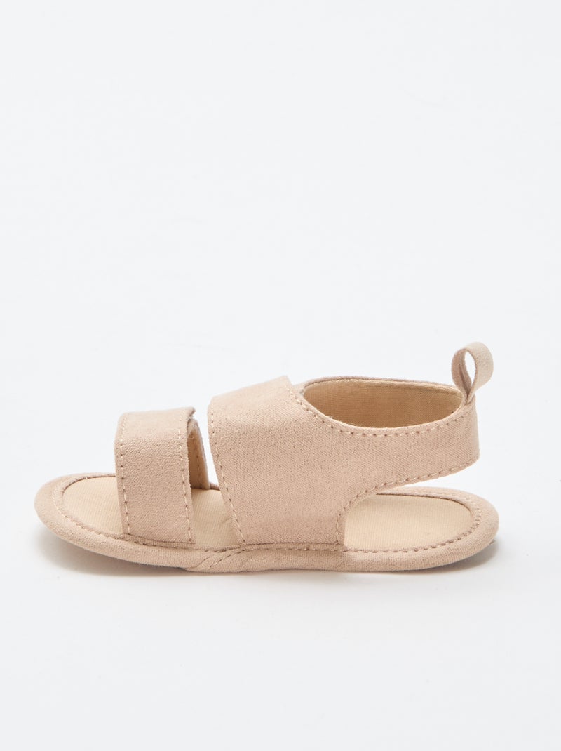 Sandali morbidi con due fascette Beige - Kiabi