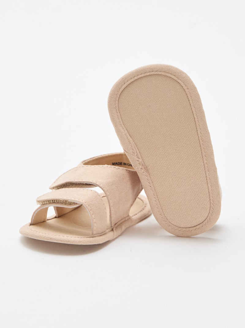 Sandali morbidi con due fascette Beige - Kiabi