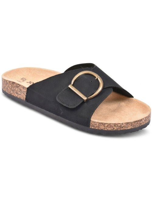 Sandali Mule Fibbia Rotonda Nubuck Nero Beige OZABI - Kiabi Sandali Mule Fibbia Rotonda Nubuck Nero Beige OZABI - Kiabi